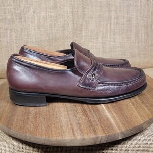 Vintage Florsheim Imperial Loafers Burgundy Leather Dress‎ Shoes Size 8.5 D